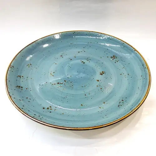 Ceramic Plate 12 Inches Rustic Speckle Blue Ceramic Plate 12 Inches Rustic Speckle Blue
