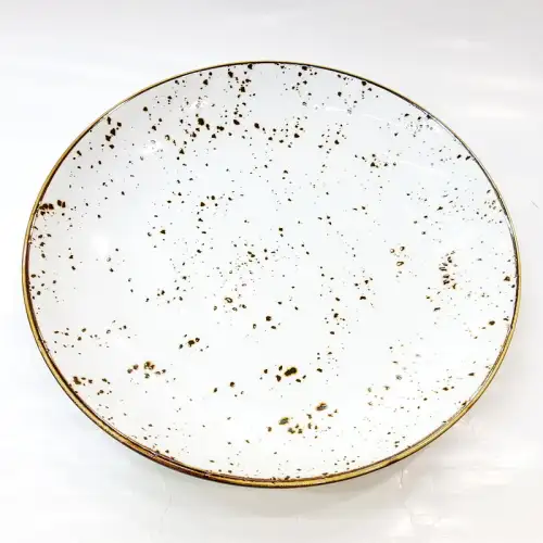 Ceramic Plate 12 Inches Rustic Speckle White Ceramic Plate 12 Inches Rustic Speckle White