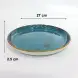 Ceramic Round Plate 10.75 Inches - Rustic Speckle Blue