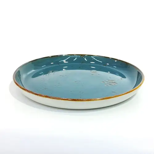 Ceramic Round Plate 8 Inches - Rustic Speckle Blue Ceramic Round Plate 8 Inches - Rustic Speckle Blue