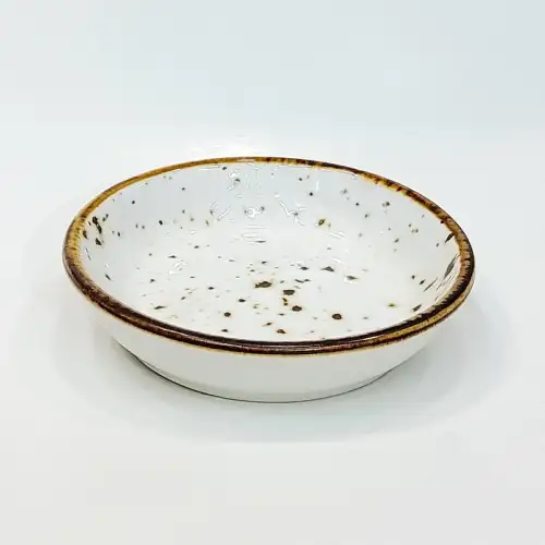 Ceramic Sauce Dish 9cm - Rustic Speckle White Ceramic Sauce Dish 9cm - Rustic Speckle White