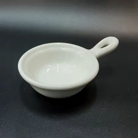 Ceramic Sauce Dish with Handle 10.5cm - White