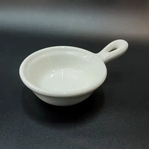Ceramic Sauce Dish with Handle 10.5cm - White Ceramic Sauce Dish with Handle 10.5cm - White