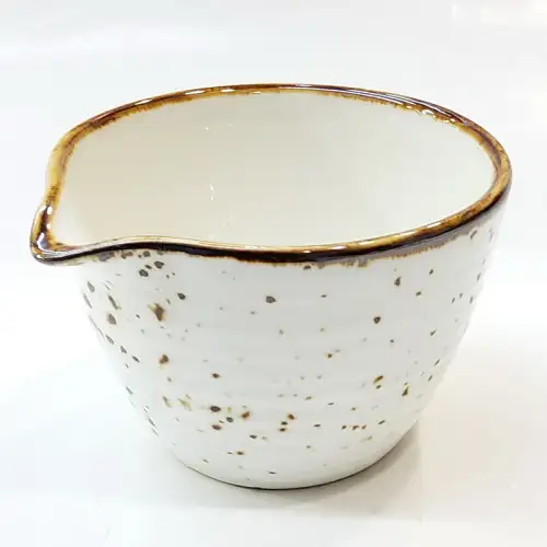 Ceramic Sauce Pot 120ml - Rustic Speckle White Ceramic Sauce Pot 120ml - Rustic Speckle White