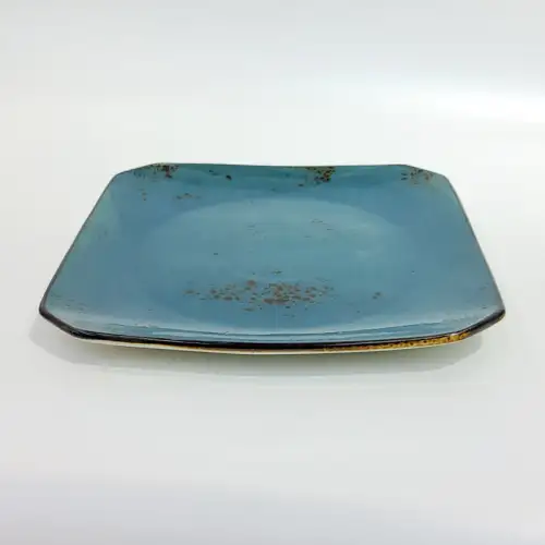 Ceramic Square Plate 8 Inches - Rustic Speckle Blue Ceramic Square Plate 8 Inches - Rustic Speckle Blue