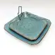 Ceramic Square Plate 8 Inches - Rustic Speckle Blue Ceramic Square Plate 8 Inches - Rustic Speckle Blue