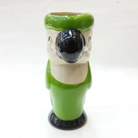 Ceramic Tiki Cocktail Mug 387ml - Green Parrot