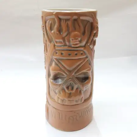 Ceramic Tiki Cocktail Mug 400ml - Brown Bound Skull