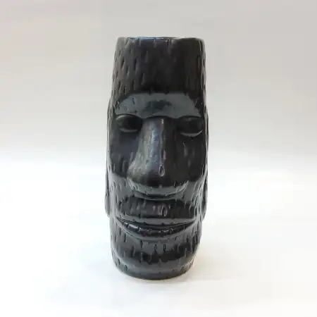 Ceramic Tiki Cocktail Mug 430ml - Black Moai