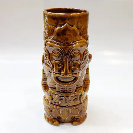 Ceramic Tiki Cocktail Mug 450ml - Glossy Brown Zaya Tiki Idol