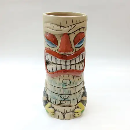 Ceramic Tiki Cocktail Mug 450ml - Red Accent Warrior