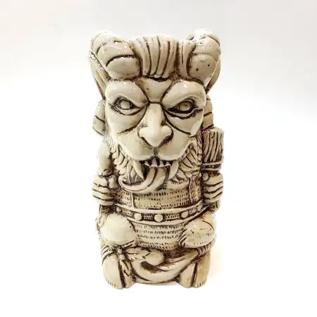 Ceramic Tiki Cocktail Mug 500ml - Ivory Horned Devil Krampus