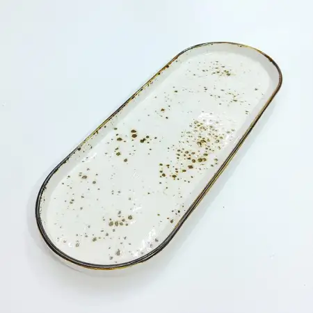 #KK8257-WT; Ceramic 13 inches plate..