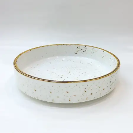 #KK9063-WT; Ceramic 8" round deep p..